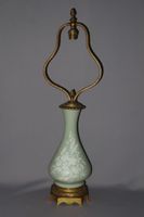 Lampe en porcelaine fin XIXe à motif de bouquet champêtre su…