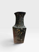 Pied de lampe de forme balustre à pans coupés en céramique r… (photo 2)