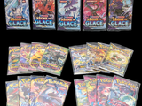 a lot of pokemon cards on a black background