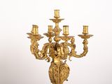 pair of antique brass candelabs in the shape of angels