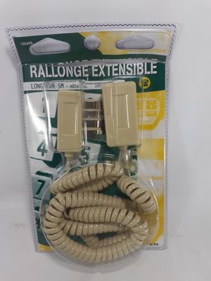 a close up of a packaged telephone with a cord attached to it