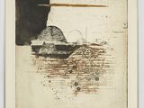 an image of a picture of a painting of a boat on a body of water