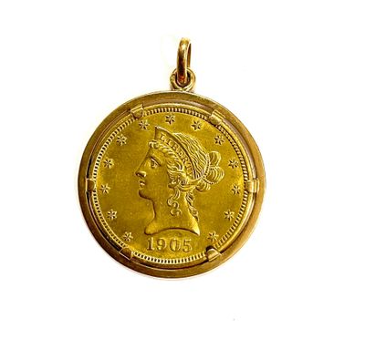 an image of a gold coin with a woman ' s head on it