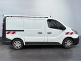 a white van with a red stripe on the side of it