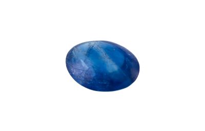 a close up of a blue sapphire stone on a white background