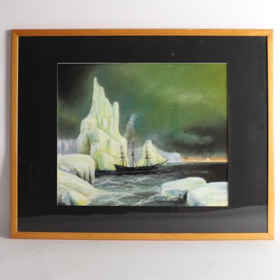 TABLEAU "ICEBERGS" de Jean-Daniel LAMY (1968)