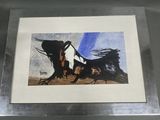 tableau représentant un homme à cheval, avec un chien au premier plan