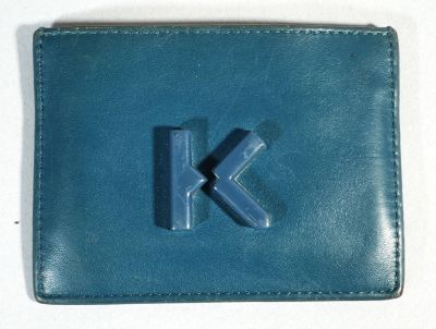 KENZO Porte carte en cuir bleu