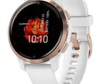 a close up of a smart watch on a white surface