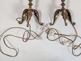 pair of antique brass wall sconces with bird heads and wings