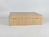 an image of a wooden box with a lid on a white background