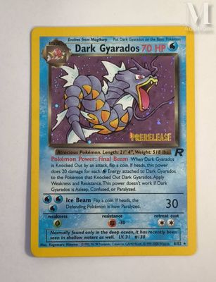 a picture of a pokemon card with a dark gyradoos on it