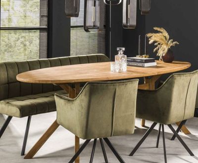 Table salle à manger ovale MAISON ET STYLES, en teck massif …