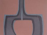 a painting of a shovel on a pink background