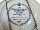 a white plate with a blue and white design on it