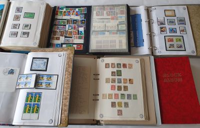 many different types of stamps on the pages of a book