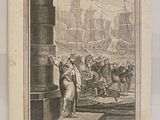 une vieille photo d'un homme debout devant un bateau
