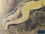 an image of a painting of a woman laying down on a rock