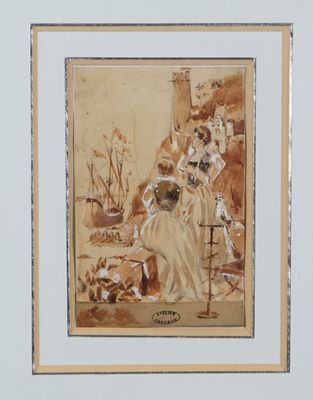 FAUCHON (19e siècle) « L'adieu aux marins » Lavis et gouache…