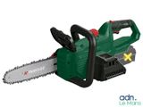 a close up of a chainsaw on a white background