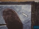 a picture of a painting of a person sitting in a chair