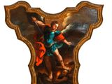 an image of a painting of an angel holding a sword