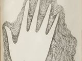 une image représentant le dessin d'une femme aux cheveux longs portant sa main à son visage