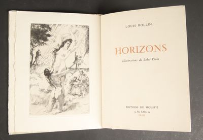 an open book with a drawing of a man and a woman
