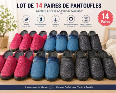 lot de 14 pairs de pantoufless