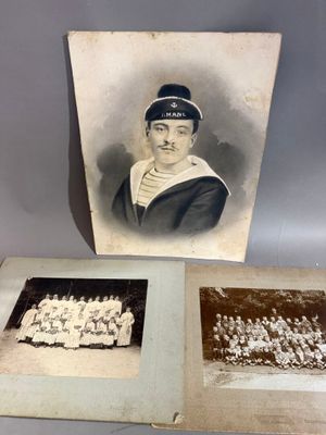 an old black and white photo of a man in a sailor ' s uniform