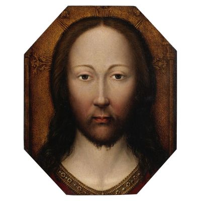 une image représentant un tableau d'un homme aux cheveux longs et à la barbe