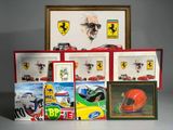 a picture of a collection of ferrari memorabilia items