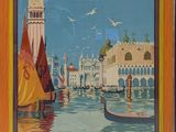 une photo d'une photo de Venise accrochée au mur