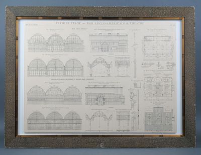 TOUR EIFFEL Réunion de trois pièces encadrées comprenant : -…