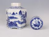 chinese blue and white porcelain vase and cover