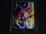 a close up of a basketball card with a basketball player on it