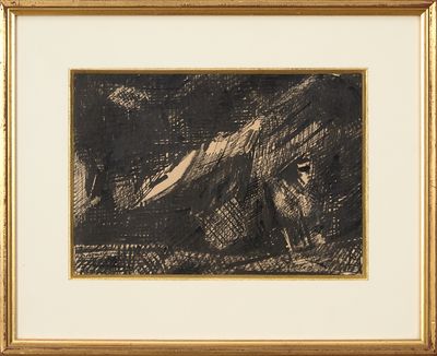 une image représentant un dessin en noir et blanc d'un cheval dans un champ