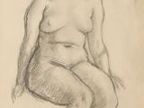 l'image d'un dessin représentant une femme assise sur une chaise