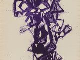 an image of a purple and black drawing on a white paper