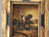 tableau représentant un homme à cheval avec un autre homme à cheval