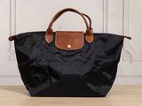 longchamp nylon tote bag - black