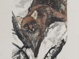 une image représentant un dessin d'un renard dans la neige