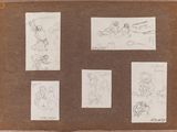 un vieux livre illustré de dessins représentant des personnes et des animaux
