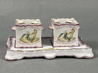 Emile GALLE (Lorraine), période Saint-Clément. Encrier compo… - Photo 1