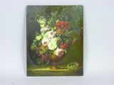 une peinture de fleurs dans un vase sur une table