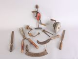 a lot of tools that are laying out on the table