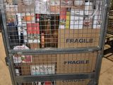a large metal cart with many items in it