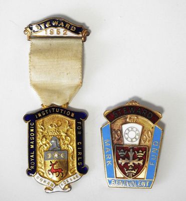 two medals are shown on a white surface, one is a medal and the other is a medal