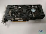 a close up of a video card on a white surface