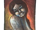 une image représentant un tableau d'une femme aux yeux bleus